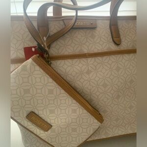 Rosetti Beige and Brown Tote Set